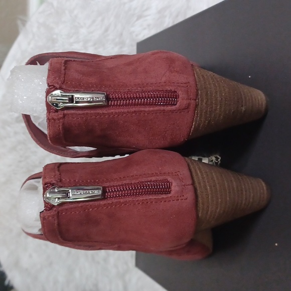 Vince Camuto Ebelin Open Toe Suede Boot Teaberry Verona NWT - Picture 5 of 8